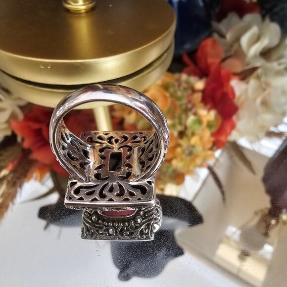 SARDA, Sterling Silver 925 Pink Mother of Pearls Ring, size 9 - Picture 3 of 6